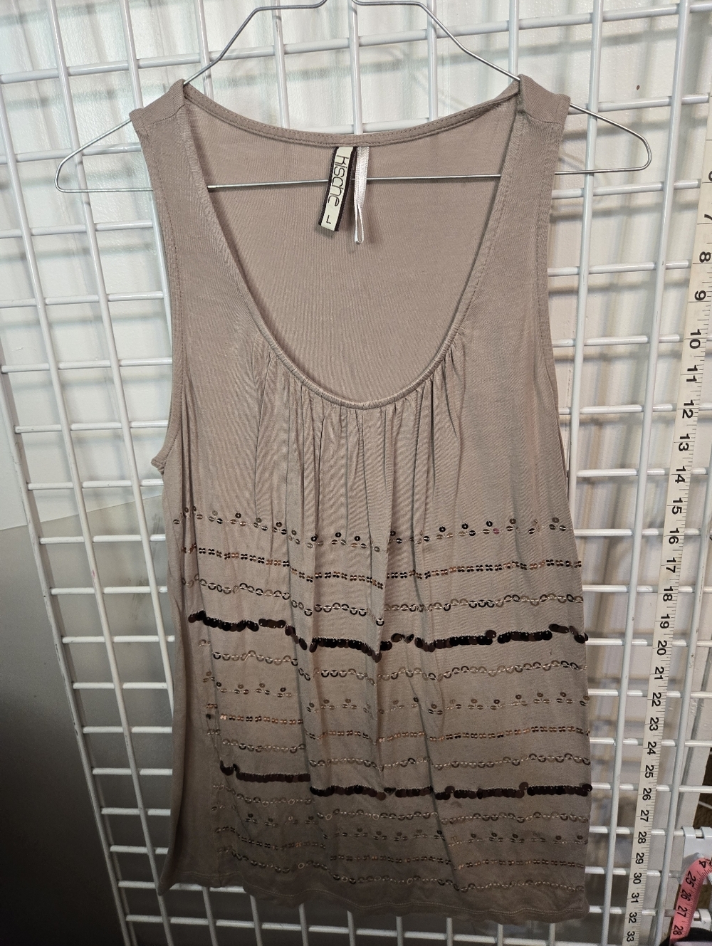 Kische Taupe Scoop Neck Sleeveless Tunic